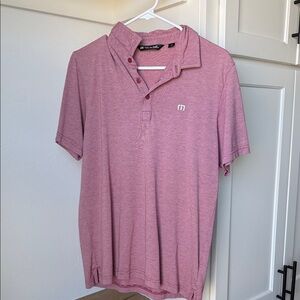 Travis Mathew Heathered Red Polo Shirt - M